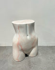 MANNEQUIN UPCYCLE ART SERIES 27 Side table Stool Art object MARBLE WHITE×PINK